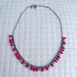 J Crew Statement Coral Diamond Necklace